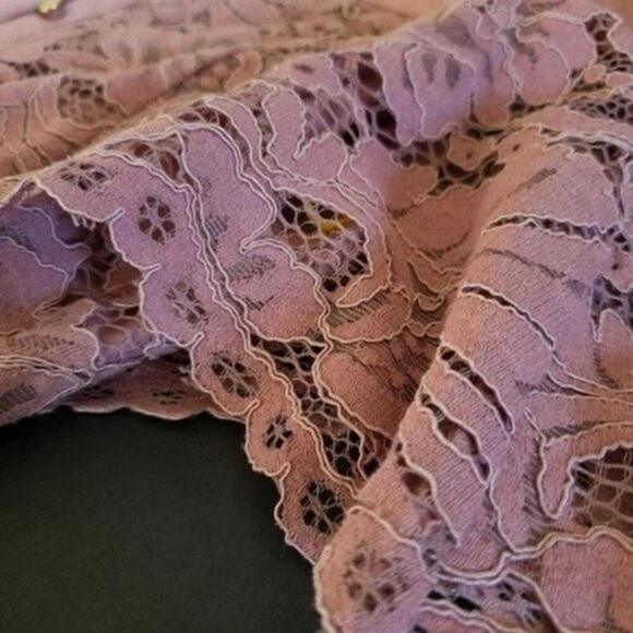 Keepsake The Label Blush Star Crossed Off Shoulder Lace Midi Mauve Dress - Picture 12 of 13